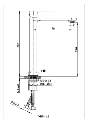 Vincea Vogue VBF-1V2GM однорычажный, вороненая сталь