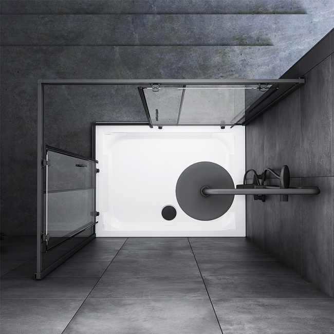 AM.PM Gem 120х90 W90G-404-120290-BT профиль Черный матовый стекло прозрачное без поддона