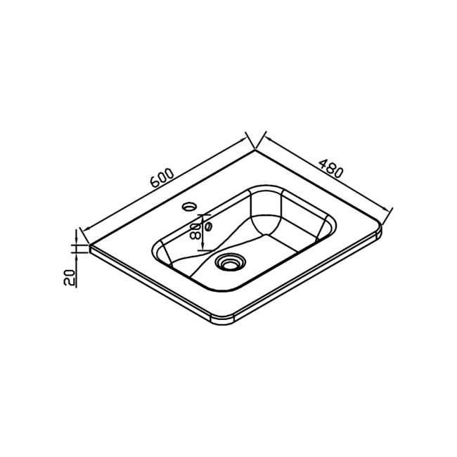 Vincea VCB-1RA600W из камня, цвет белый