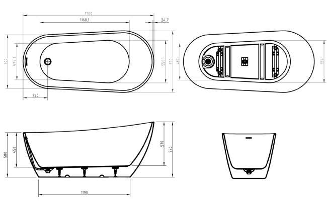 BelBagno BB704-1700-800-K