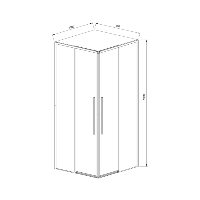Vincea Slim-N VSS-4SN8010CLB, 1000*800, черный, стекло прозрачное